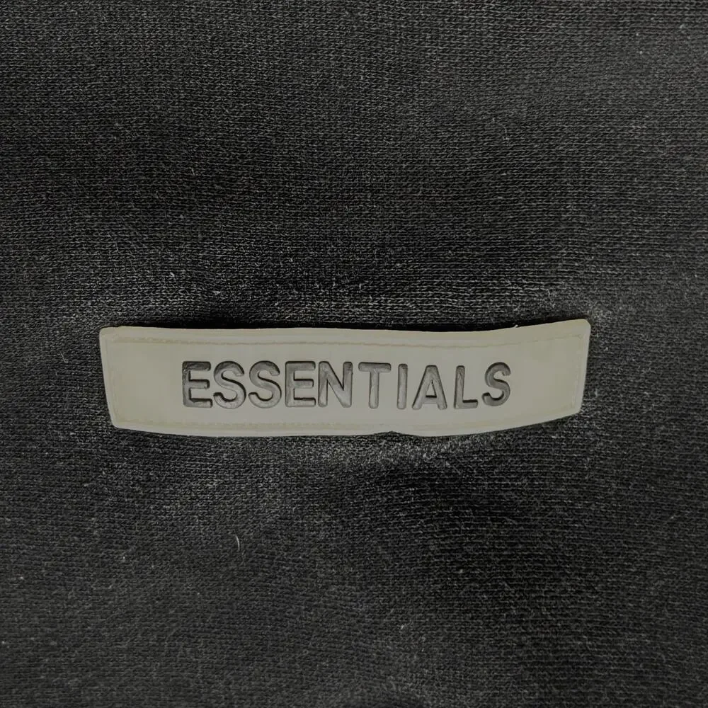 Fear of God Essentials Black Pullover Hoodie Cotton Size Medium Oversized Logo - Picture 6 of 15